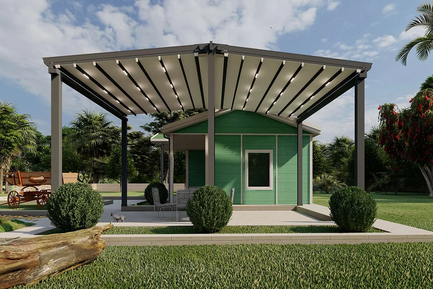 Çift Açılır Pergola Projesi